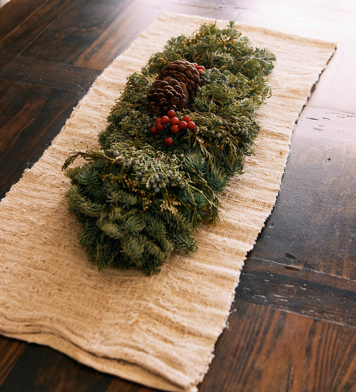 Fresh Cut Holiday Noble Fir, Juniper & Cedar Mantle or Centerpiece, Lively Root, Accessory, , , , 