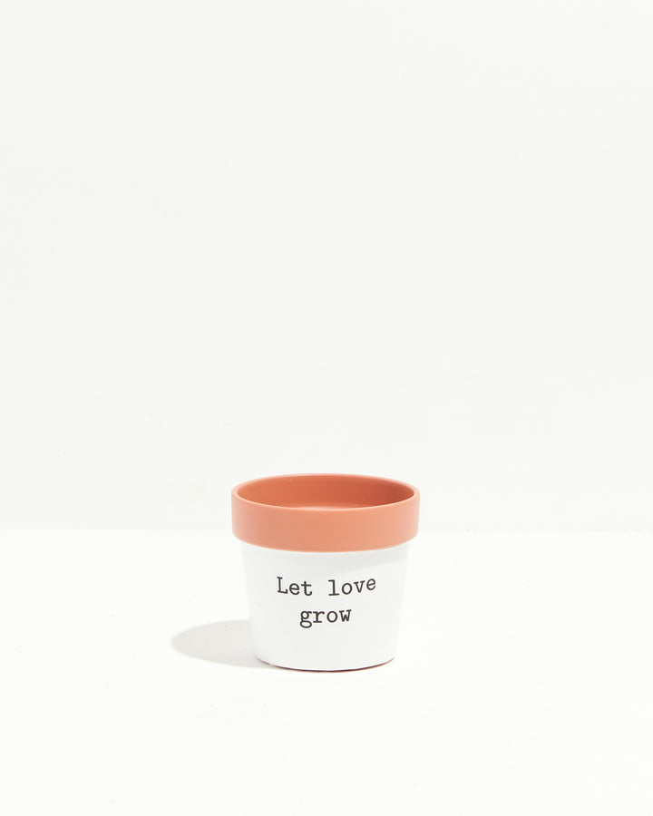 Say How You Feel Ceramic Pots, Lively Root, Planter, Size, Small, Color, Let Love Grow